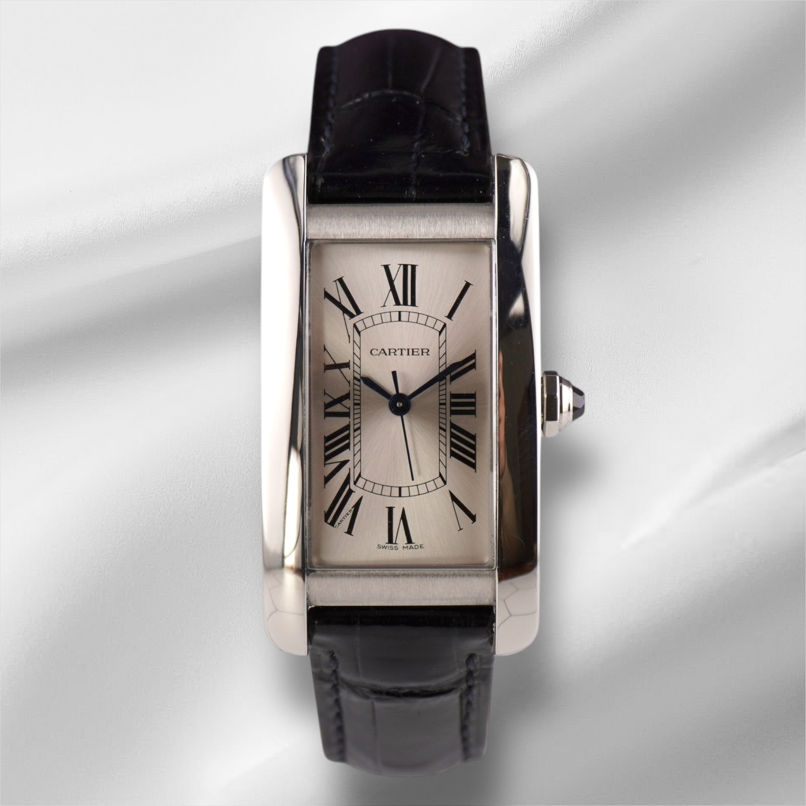 Cartier Tank Americaine SM レザー時計ベルト For カルティエ タンク 本革腕時計ベルト 交換バンド イタリア