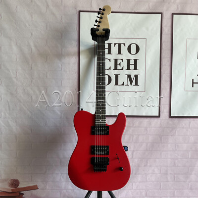 Unbranded TL Red Electric Guitar Floyd Rose Bridge HH Pickups Basswood Body