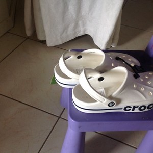 white bayaband crocs