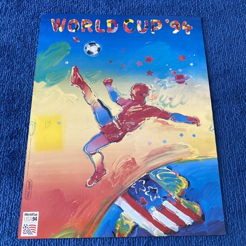 PETER MAX Authentic WORLD CUP SOCCER 28” X 22” POSTER - 1994