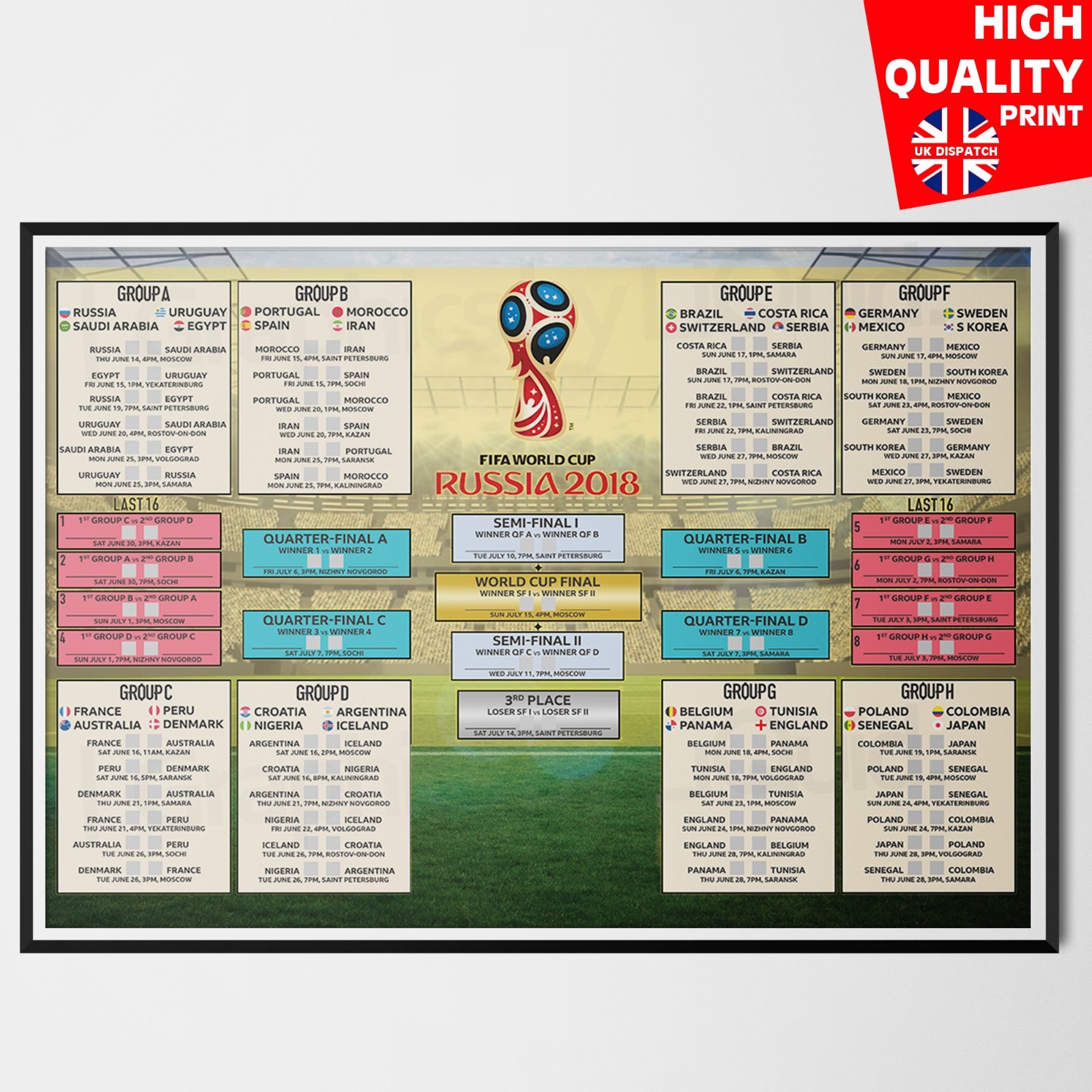 The Sun World Cup Wall Chart