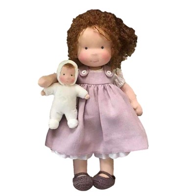 Doll Waldorf Handmade Plush Doll Beautiful Cotton Plush Doll Girls Birthday Gift