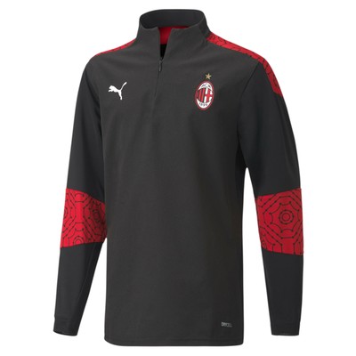 PUMA AC MILAN FOOTBALL STADIUM 1/4 ZIP TOP SWEATSHIRT PUMA MENS