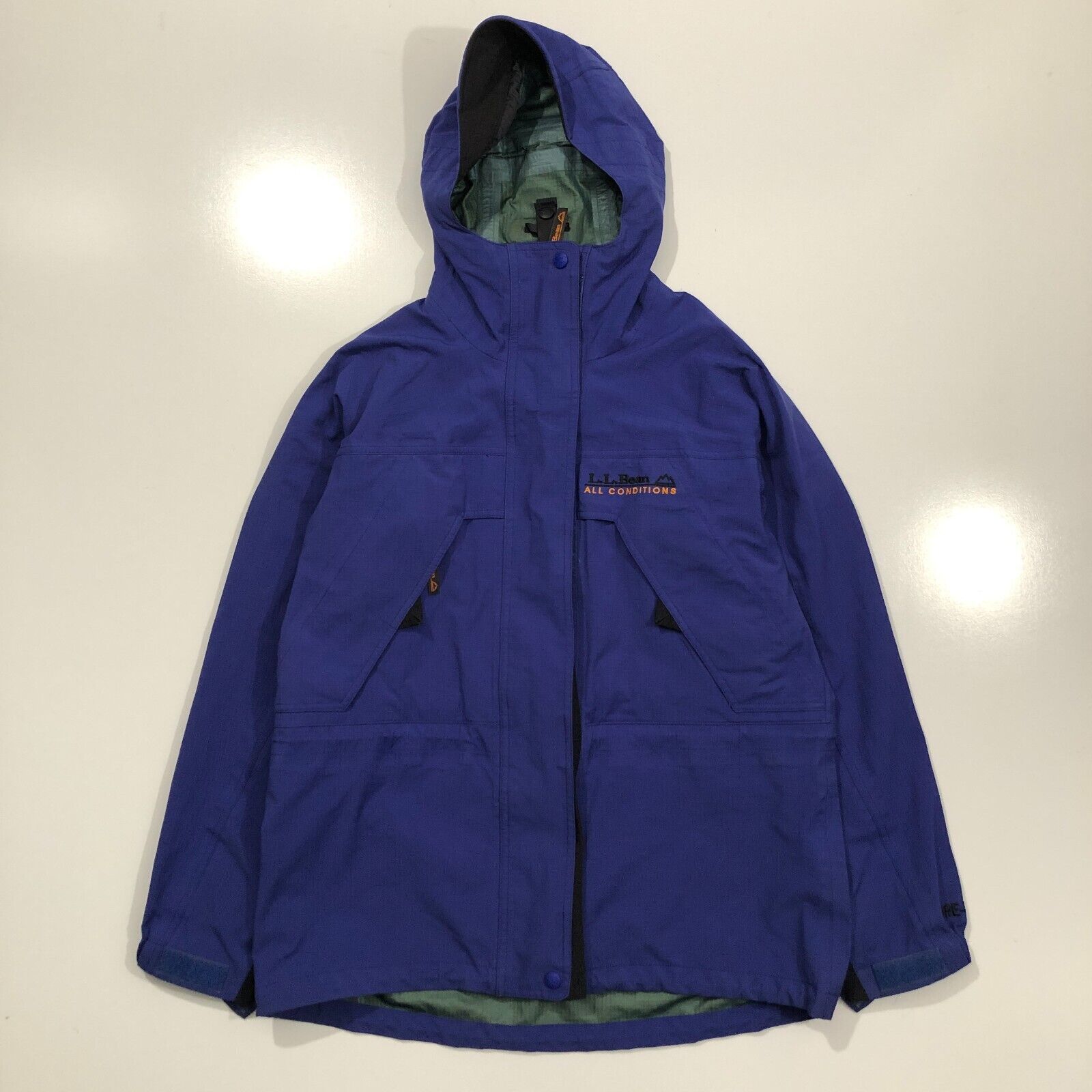 LL Bean Gore-tex Jacket Womens Small All Conditions Blue LL Bean Gore-tex Jacket Womens Small All Conditions Blue