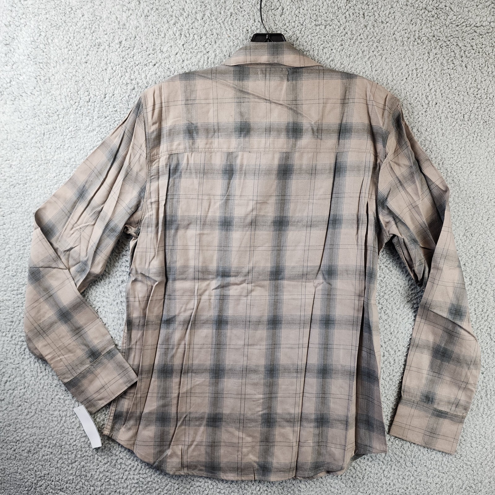 PAIGE Everett Plaid Flannel Long Sleeve Button-up Shirt Men's Medium Oak Sky - Picture 12 of 12