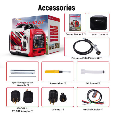 4000w Portable Dual Fuel Generator Inverter LPG/Gas Bluetooth Start Quiet
