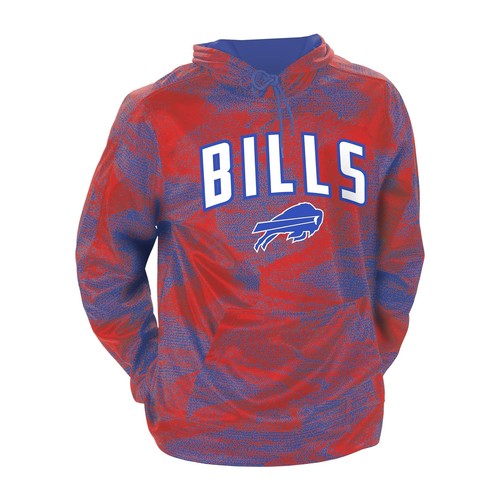 Капюшон Zubaz NFL Mens Buffalo Bills Static, королевский синий/Красный