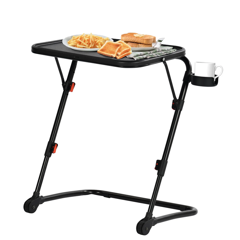 Adjustable TV Tray Table, Portable Folding Dinner Tray Perfect for Be