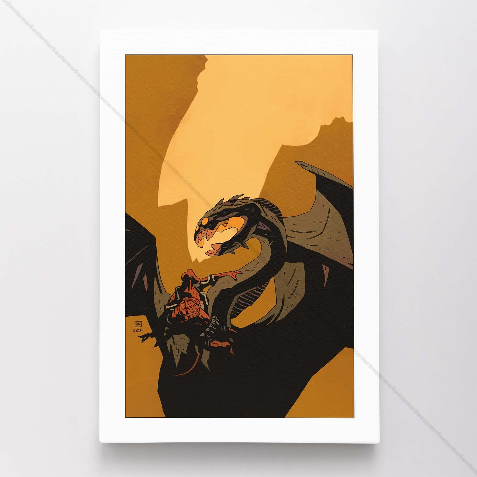 Hellboy Poster Canvas Superhero Comic Book Art Print #125