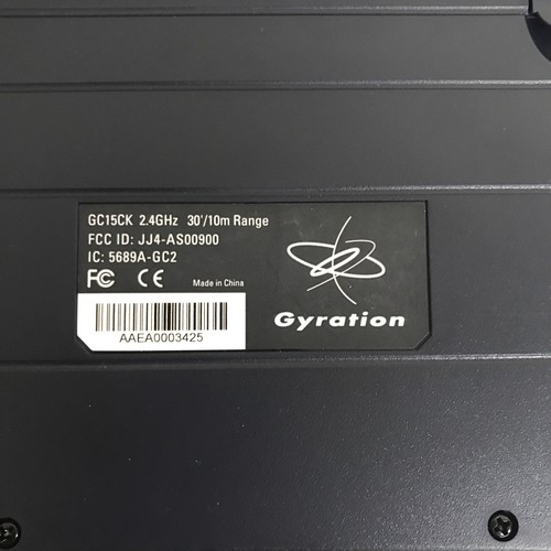 Gyration GC15CK 2.4GHz 30ft/10m Range Keyboard Only Untested