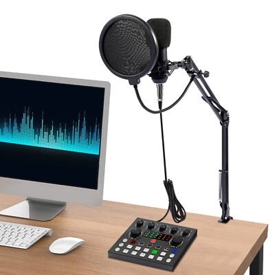 Studio Recording Kit Microphone Set Music Podcast Equipment Mixer Condenser Home