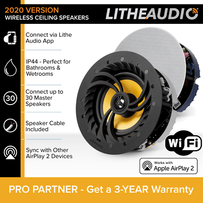 Lithe Audio WiFi Ceiling Speakers with AirPlay 2 & Spotify ...