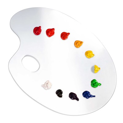 9.5'' x 13.8'' Clear Oval-Shaped Acrylic Painting Palette, Art Paint Mixing Tray