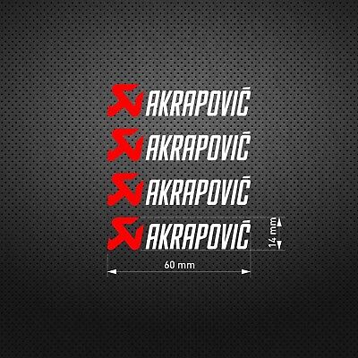 AKRAPOVIC 60mm Red Scorpion Sticker Die Cut Decal Aufkleber Autocollant 4 pcs