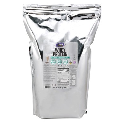 NOW FOODS Сливочный шоколадный порошок сывороточного протеина - 10 фунтов.