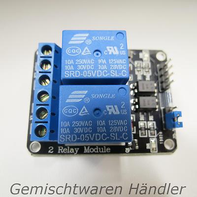 Relais 5V 230V Relaiskarte Relaisplatine Arduino 2 Kanal  Karte Modul Relay 10A