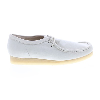 

Clarks Wallabee 26166299 Мужские белые оксфорды и повседневная обувь на шнуровке, Белый, Clarks Wallabee