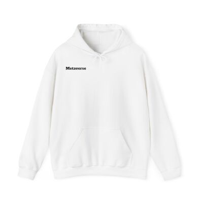 Unisex Heavy Blend Metaverse  White Hooded Sweatshirt