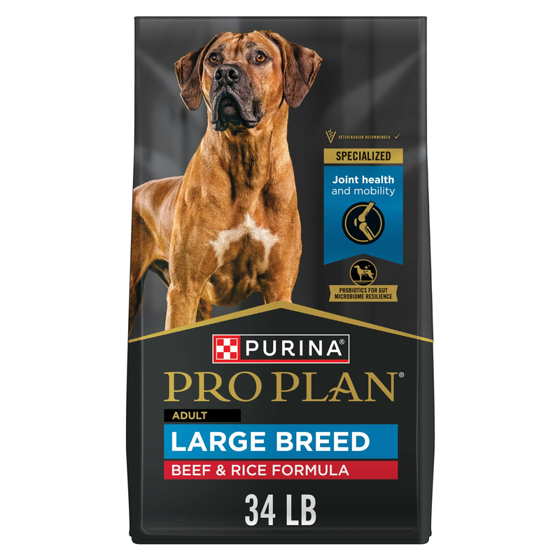 Joint Health Large Breed Dry Dog Food, High Protein Beef & Rice, 34 Lb Bag