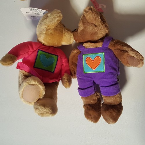 Vintage Lot 9 Hallmark Kiss Kiss Bears Male Female Magnetic Holding Hands - NWT