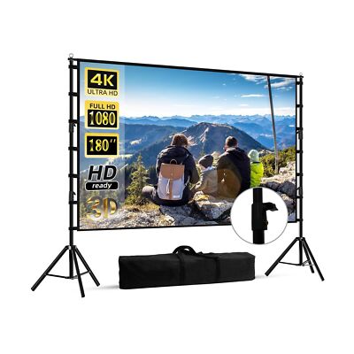 180 inch Projector Screen with Stand,HUANYINGBJB Outside Projection Screen, P...