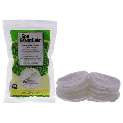 Cotton Rounds - 2.25 by Spa Essentials for Women - 80 Count Cotton Pads