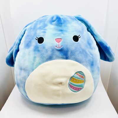 Squishmallow KellyToy BOBBY BUNNY Plush 12'' Blue Tie Dye Easter Rabbit Egg