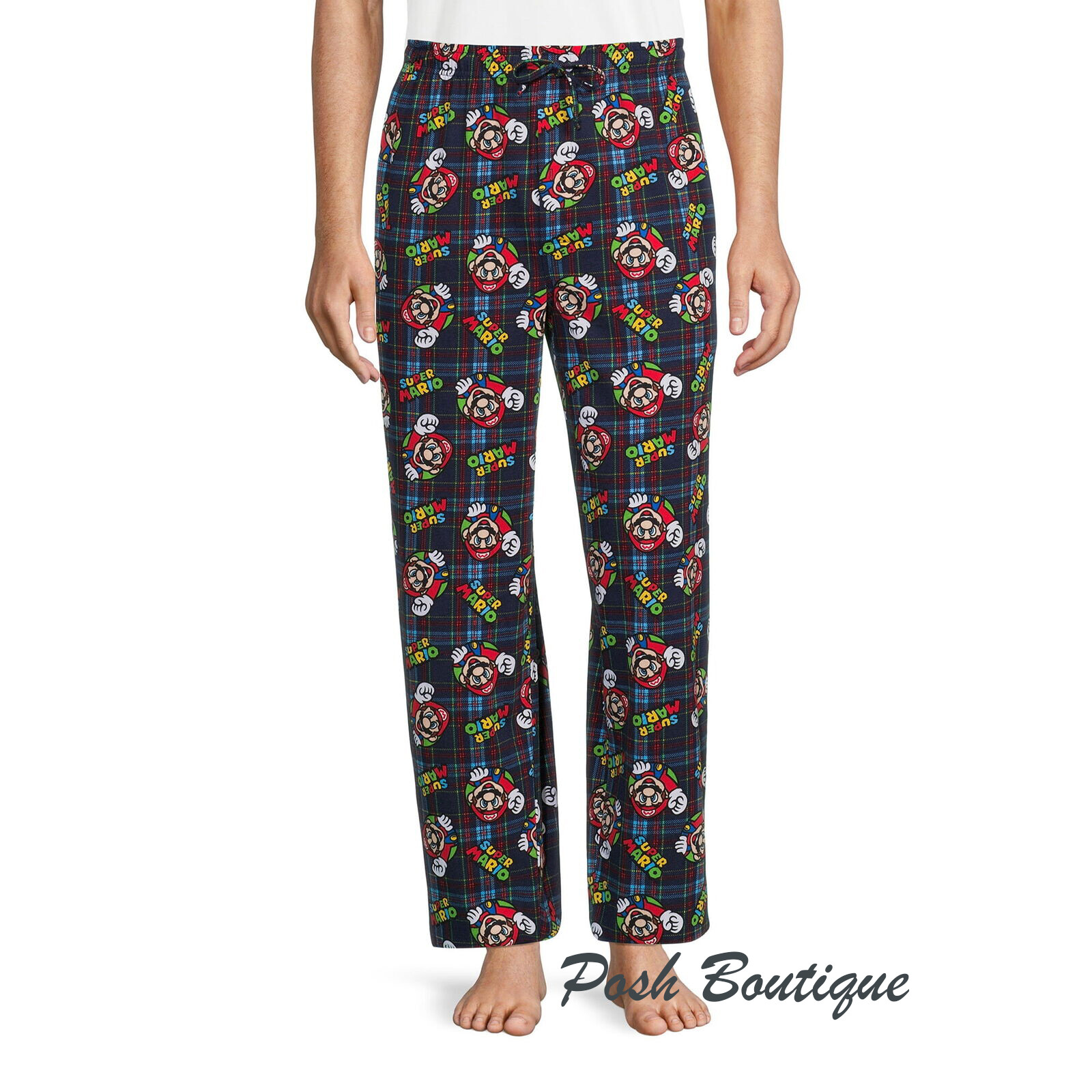 Mens Super Mario Bros. Pajama Pants Sleep Nintendo Game Luigi S M L XL  Cotton | eBay