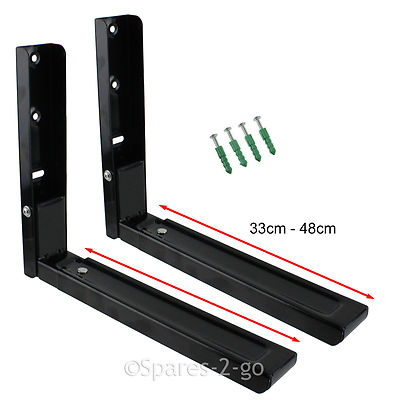 2 x SAMSUNG Black Microwave Wall Mounting Holder Brackets With Extendable Arms