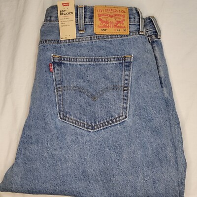 Levi's 550 Men's Relaxed Fit Medium Jeans 42× 30 Tapered Leg Zip Fly NWT