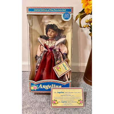 African American doll, Angelina Visconti doll, NEW in Box, 18'' height, so cute