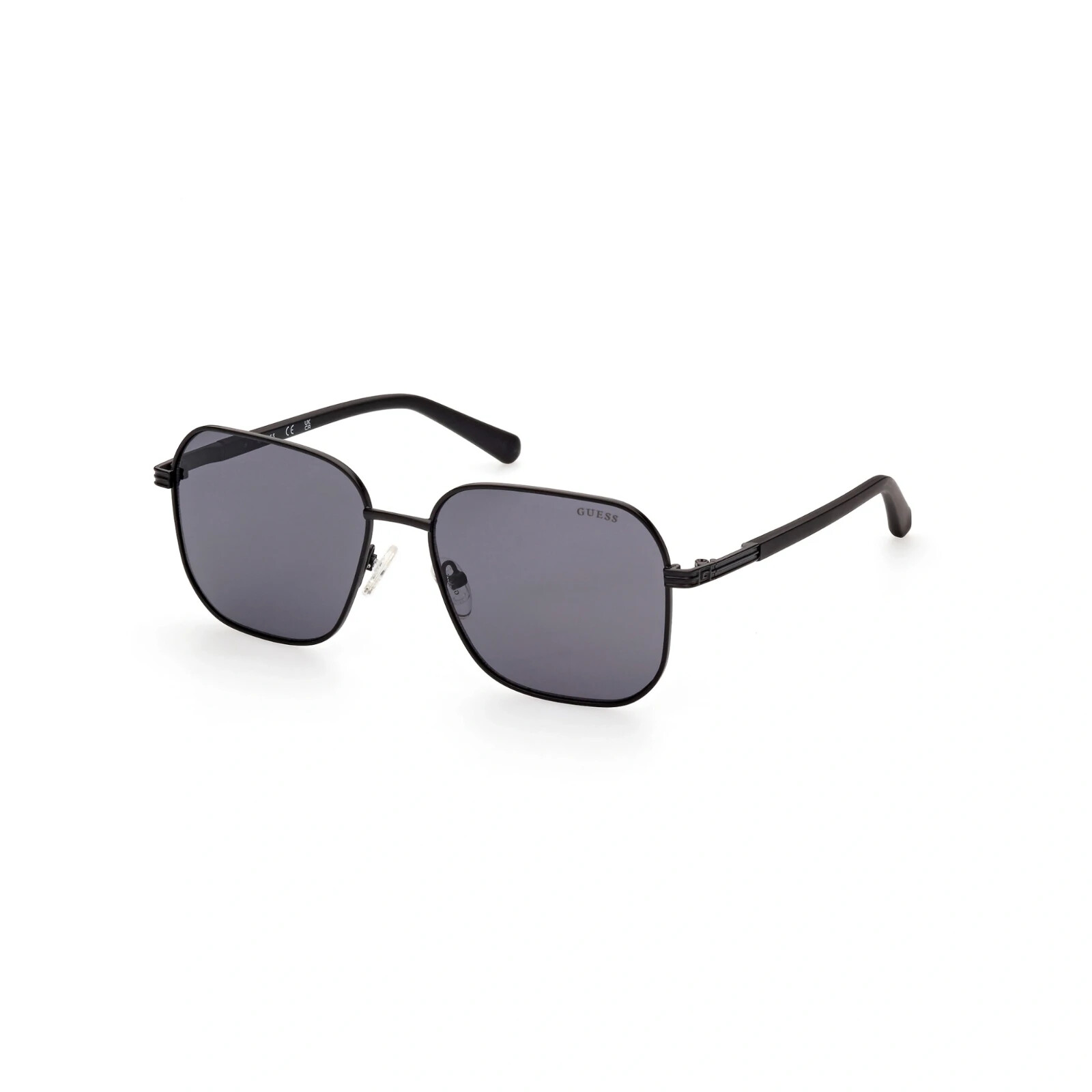 Guess GU00051 02A Matte Black/Smoke Square Metal Sunglasses