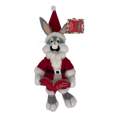 1999 Bugs Bunny 13'' Plush All I Want For Christmas Teeth Bean Bag Warner Bros