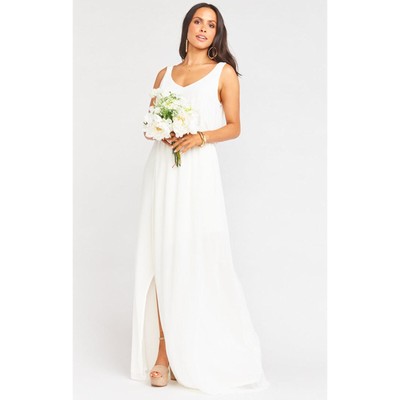 Show Me Your Mumu Kendall Maxi Bridal Dress Wedding Cake Chiffon M NWT
