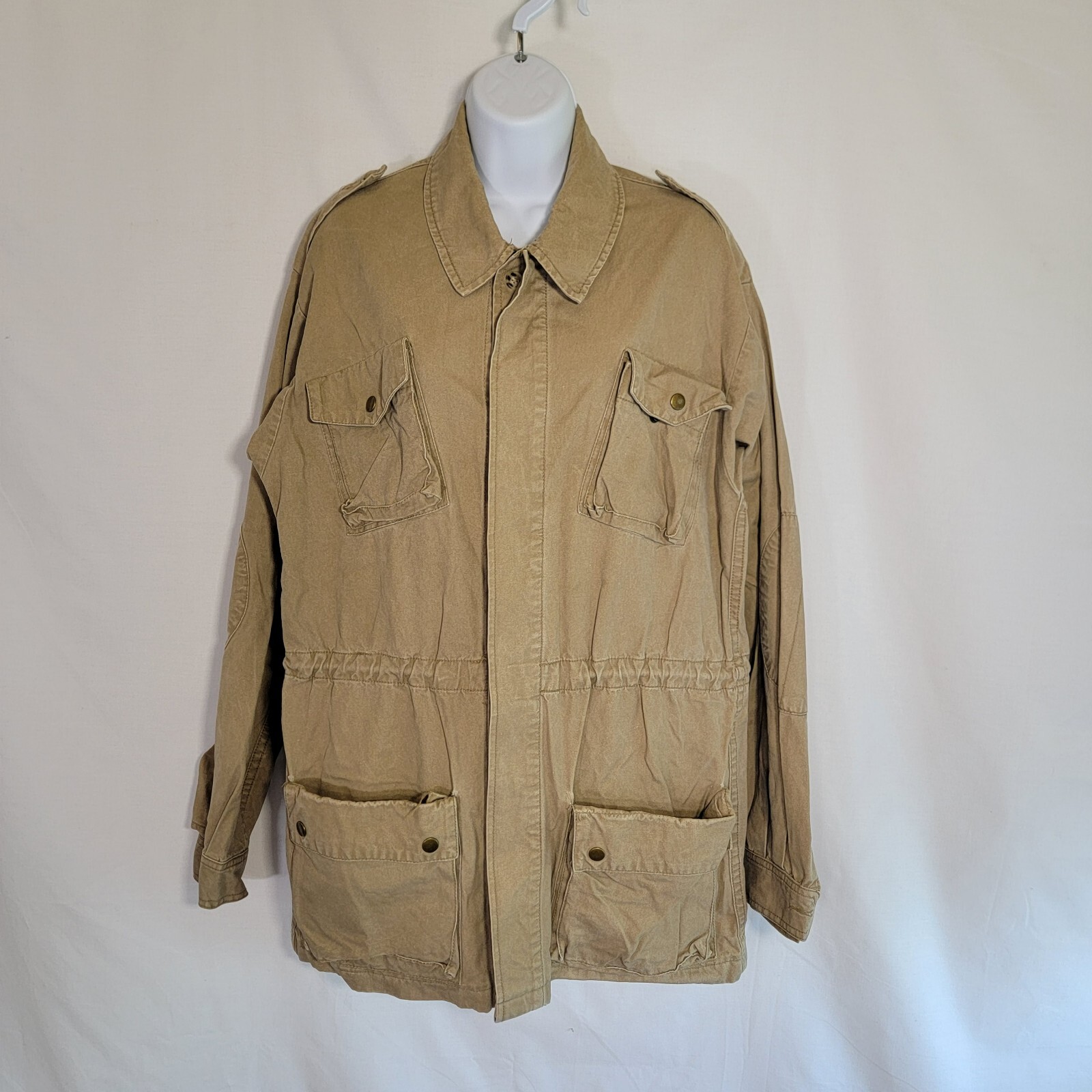 ジャケット・アウター BANANA REPUBLIC Waxy Field Jacket XL Vintage 80s Banana Republic Waxed Jacket XL Green Water