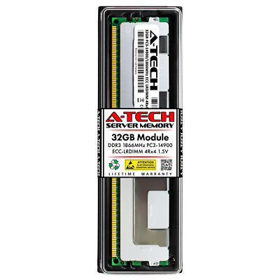 32GB PC3-14900 ECC LR RAM for Dell PowerEdge R920 (SNPJGGRTC/32G Equivalent)