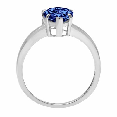 Pre-owned Pucci 2ct Pear Simulated Tanzanite Wedding Bridal Promise Designer Ring 14k White Gold