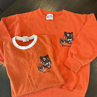 Vintage Tiger Cubs BSA Cub Scouts Orange T-shirt And Sweatshirt Youth M (10/12)