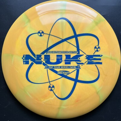 New Discraft 2022 Ledgestone Swirly ESP NUKE 174g Max Distance Driver Disc Golf