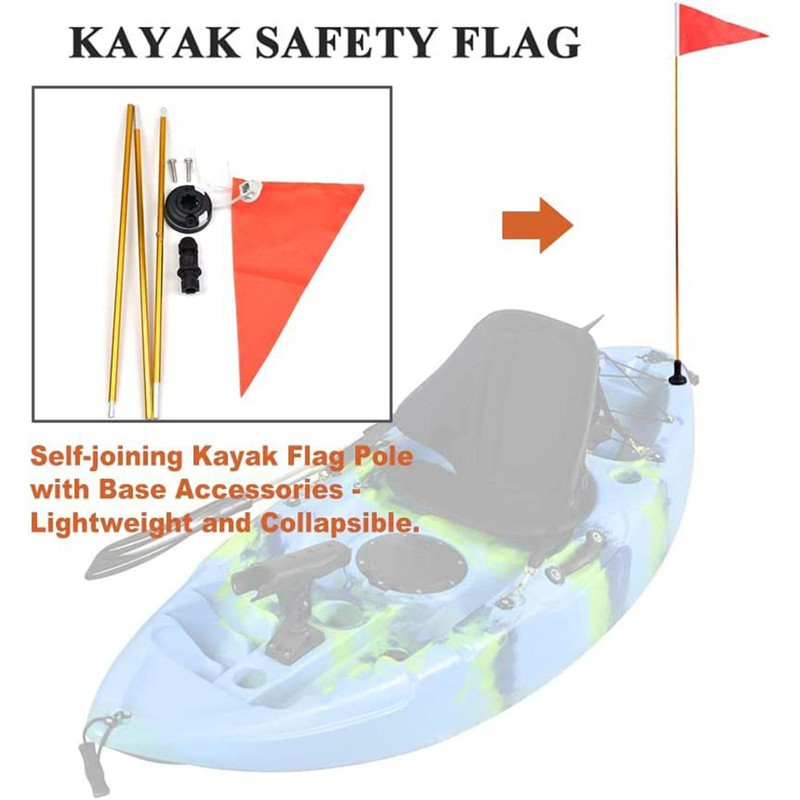 Kayak Flag Kit Peel & Stik Safety Flags For Kayaks Paddle Boards Inflatables Boa