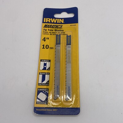 Irwin 3071410D U Shank Down Cutting 4'' 10 TPI Carbon Fleam Ground Jig Saw Blade