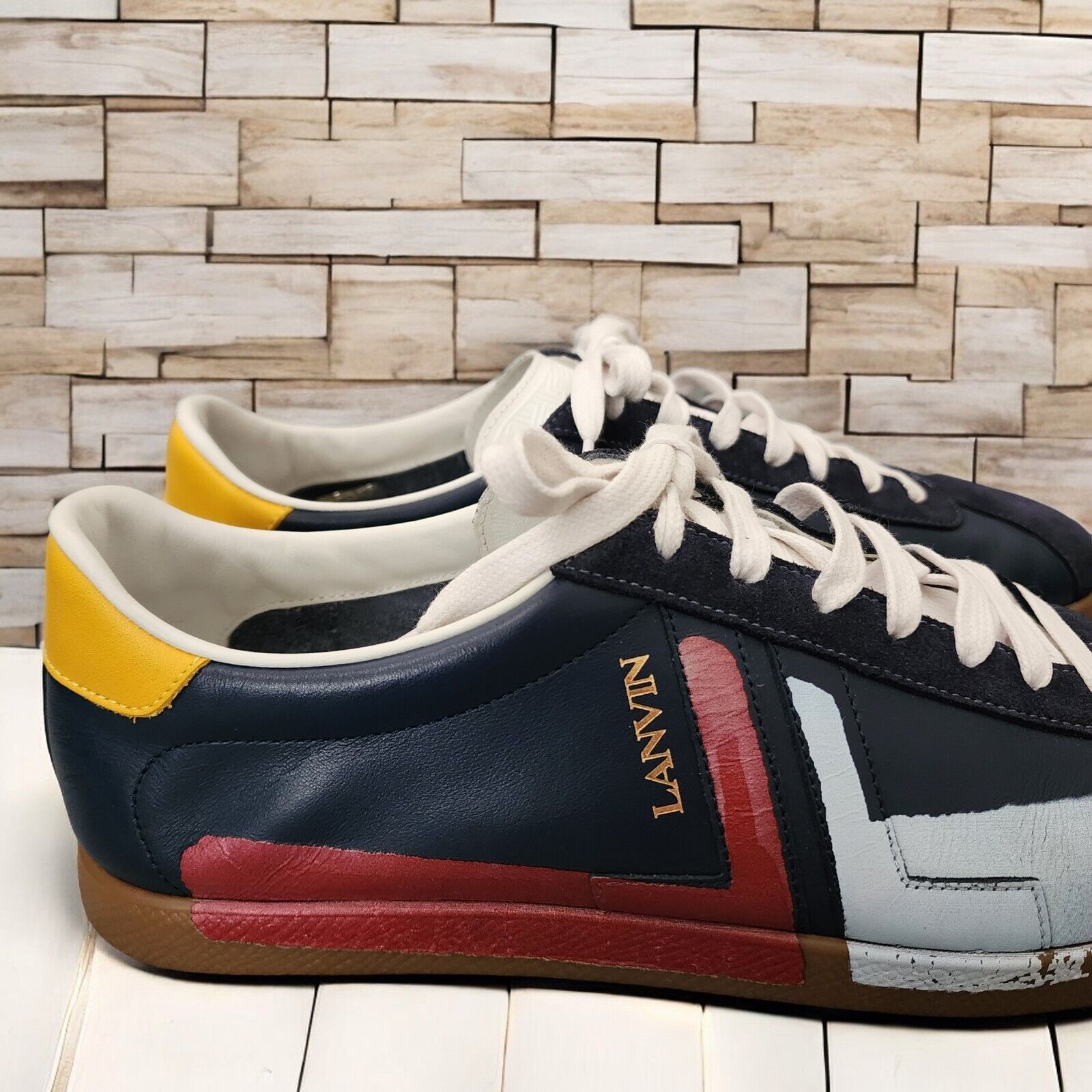 Lanvin Glen Skateboarding Shoes Calfskin Leather Men Low Top Lanvin Glen Skateboarding Shoes Calfskin Leather Men Low Top