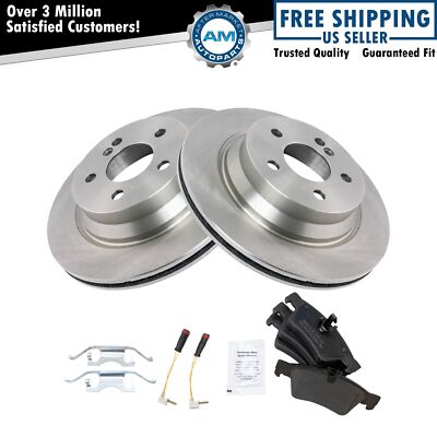 Rear Brake Pad & Rotor Kit Semi-Metallic Fits Mercedes-Benz