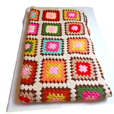 Granny Square Afgan Blanket Large 34 x 72