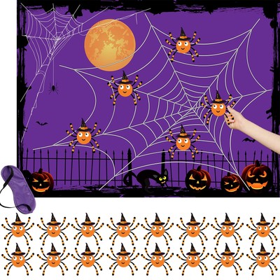 Halloween Pin The Spider on The Web Game for Halloween Party Favors and Games...
