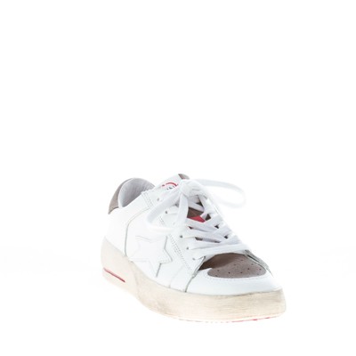 ISHIKAWA ISHIKAWA DAMEN SCHUHE WEISS GRAU LEDER BASKET 1946 SNEAKER HANDMADE IN ITALY