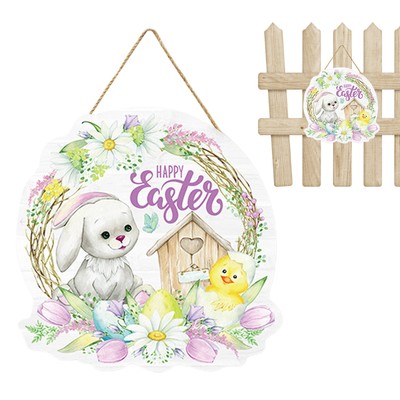 Easter Bunny House Sign Rabbit Door Hanger Decor Welcome Sign  Easter Colorful 