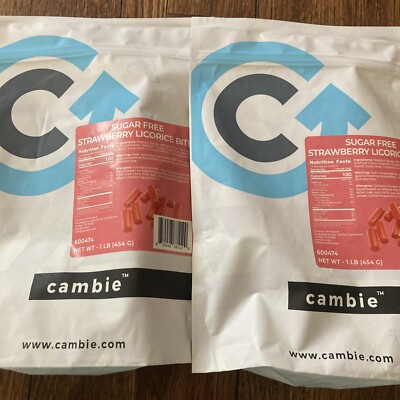 2x Cambie Strawberry Sugar Free Licorice Bites 1lb Product Of Finland