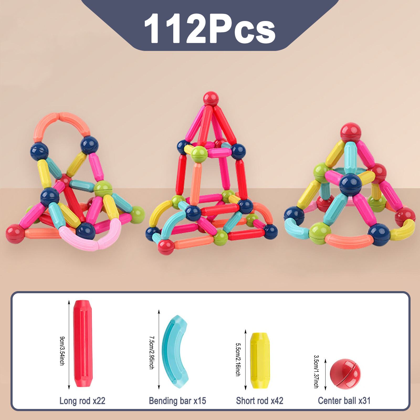 160Pcs Magnetic Tiles Building Blocks Kids Toys Gifts For Boy Girls 3-9 Year Old