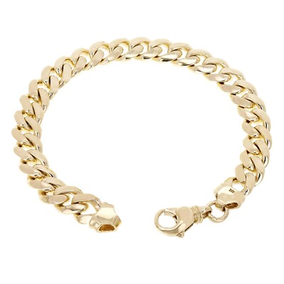 10k Yellow Gold Solid Heavy Miami Cuban Link Chain Bracelet 8'' 10mm 46.6 grams